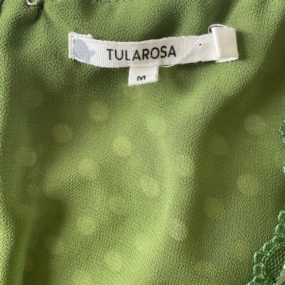 Tularosa Huntington Polka Dot V-Neck Mini Dress Flutter Sleeve Mint Green Size M - Picture 8 of 10